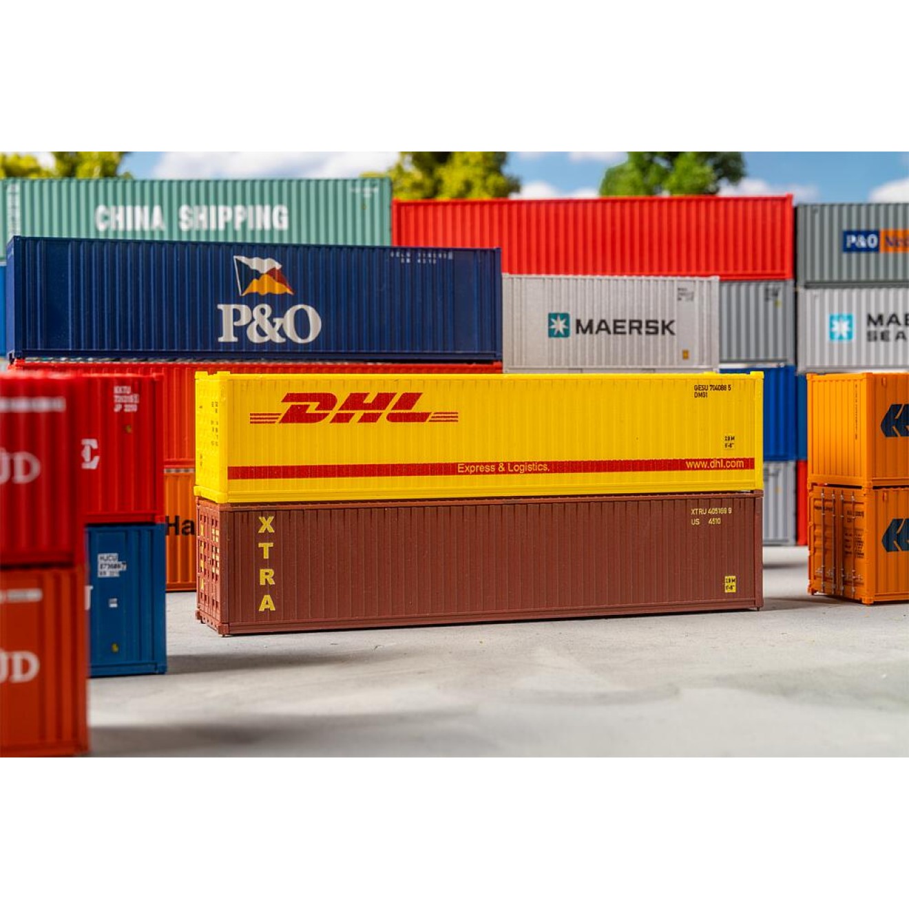 Faller 182056 - 40` Container DHL und XTRA, Modellbau Fischer günstige ...