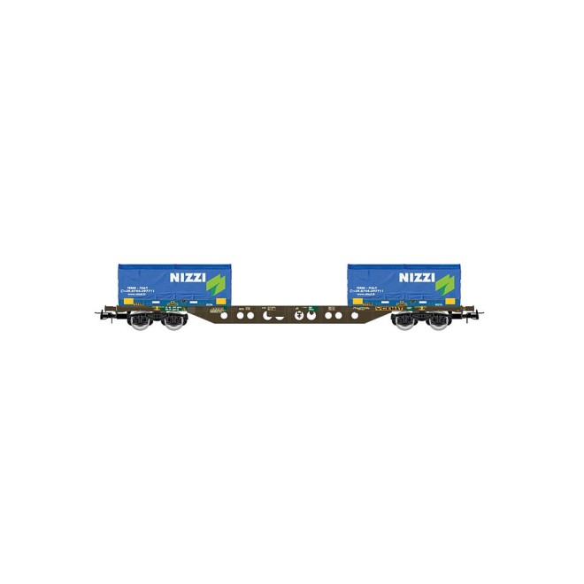 Rivarossi HR6615 - FS CEMAT, 4-achs. Containerwagen Sgns