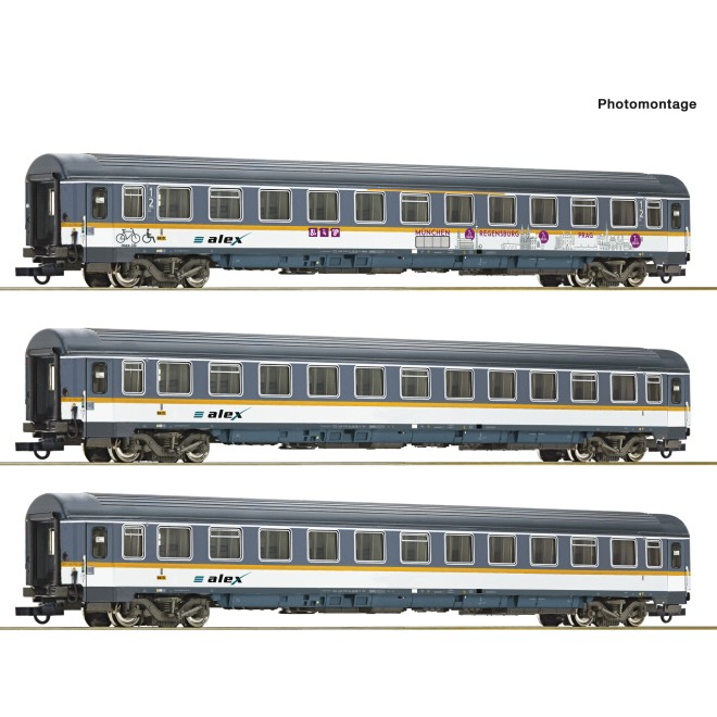 Roco 74018 - 3-tlg. Set: Eurofima-Wagen, alex