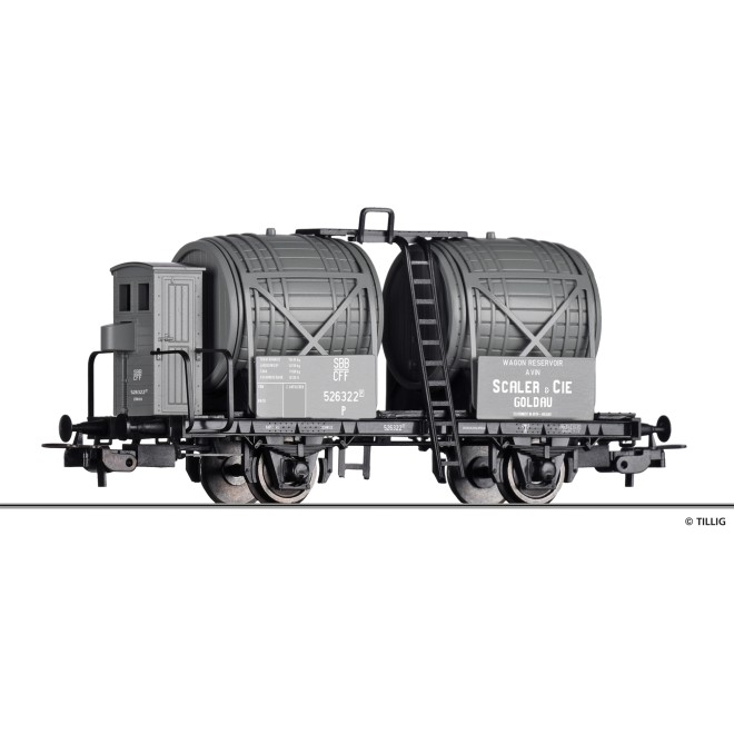 Tillig 77014 - Weinfasswagen „Scaler & Cie.“, eingestellt bei den SBB