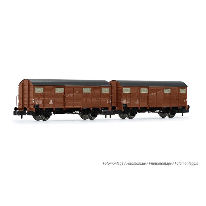 Arnold HN6568 - DB, 2-tlg. 2-achs. gedeckte Güterwagen Gmhs 55
