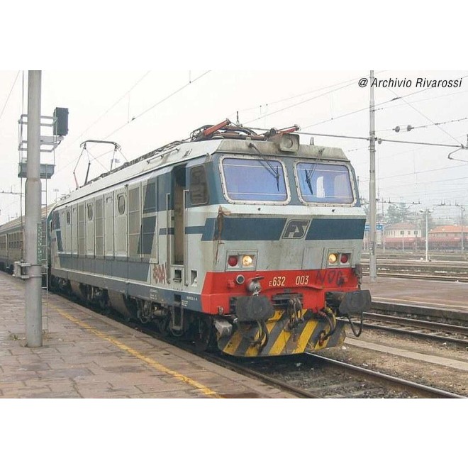 Rivarossi HR2876 - FS, Elektrolokomotive E.632 mit Stromabnehmern Typ52, Blau/Grau, FS a losanga