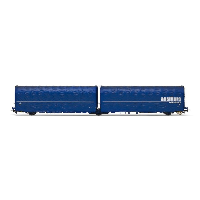 Rivarossi HR6600 - FS, 3-achsiger Planen-Gelenkwagen Typ Lails 23 83420 7850-4, AUSILIARE MILANO, ep. IV-V