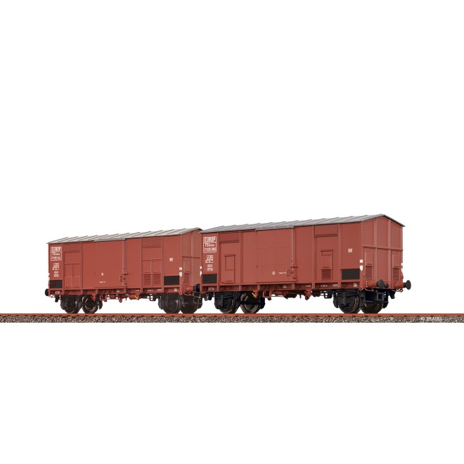 Brawa 48573 - H0 Spitzdachwagen F FS, 2er-Einheit