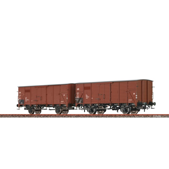 Brawa 50930 - H0 Gedeckter Güterwagen Gklm191 DB, 2er-Einheit