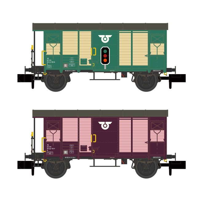 Hobbytrain H24207 - 2er Set gedeckte Güterwagen K2 RM, EP.V