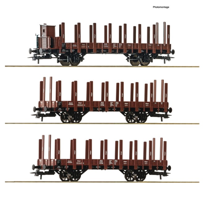 Roco 6600041 - 3er Set Rungenwag. DRG
