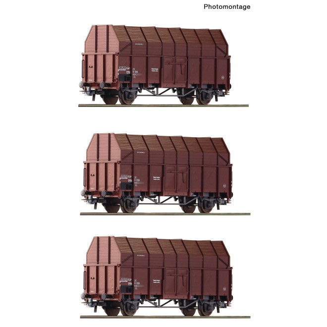 Roco 6600056 - 3er Set Sägespänewag. ÖBB