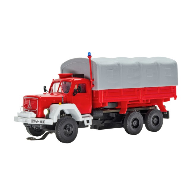 Viessmann 8054 - H0 Feuerwehr MAGIRUS JUPITER 3-achs mit Pritsche,Plane und Rundumleuchte, Basis, Funktionsmodell