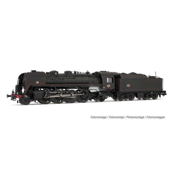 Arnold HN2546 - SNCF, Dampflok 141R 568 mit Speichen- und Boxpokrädern, Kohlentender mit genietetem Wasserkasten, in
