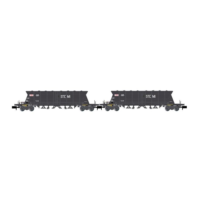 Arnold HN6615 - SNCF, 2-tlg Set 4-achs. Selbstentladewagen Faoos für Kohletransport