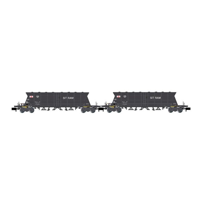 Arnold HN6616 - SNCF, 2-tlg Set 4-achs. Selbstentladewagen Faoos für Kohletransport