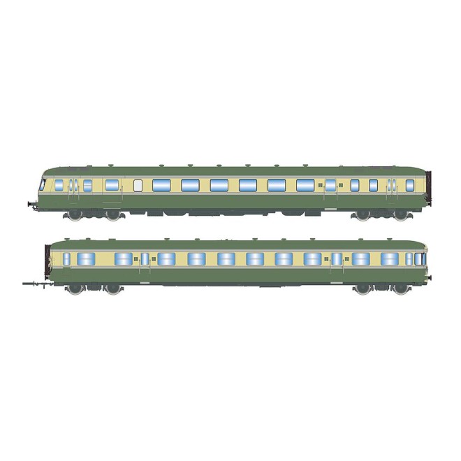 Jouef HJ2418S - SNCF, 2-tlg. Dieseltriebwagen RGP II X 2717 mit Beiwagen XR 7710, mit Digital-Sound
