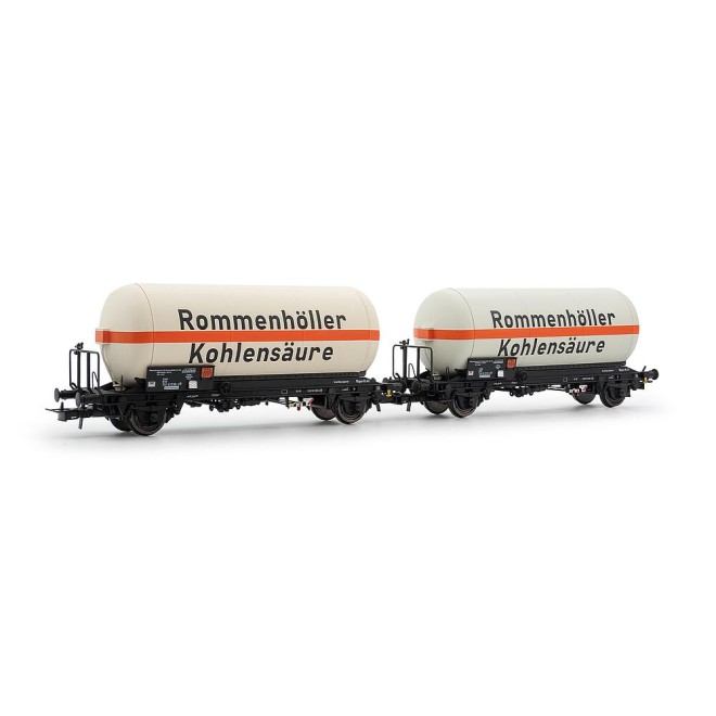 Rivarossi HR6644 - DB, 2-tlg. Set 2-achs. Gaskesselwagen, Rommenhöller Kohlensäure