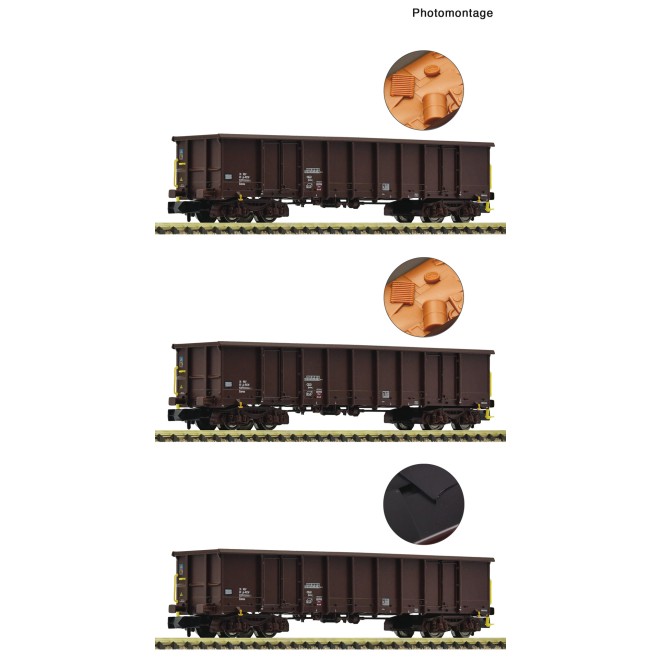 Fleischmann 6660074 - 3-tlg. Set offene Gueterwagen E