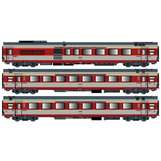 LS Models LS40800DC - 3er Set GC Personenwagen SNCF, Ep.IV, Jules Verne, A