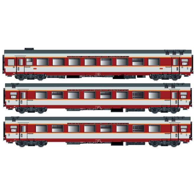 LS Models LS40804AC - 3er Set GC Personenwagen SNCF, Ep.IV, Etendard, B, AC