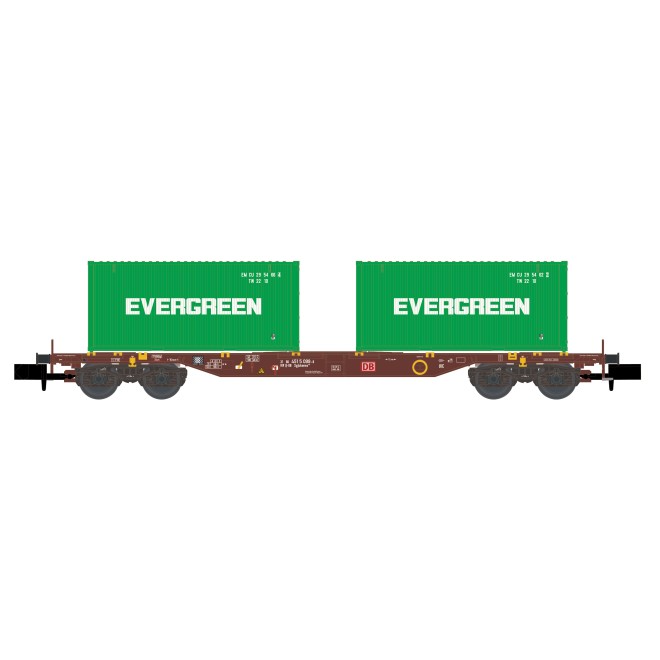 Hobbytrain H23204 - Containerwagen Sgjkkmms 699 DB, Ep.IV, Evergreen