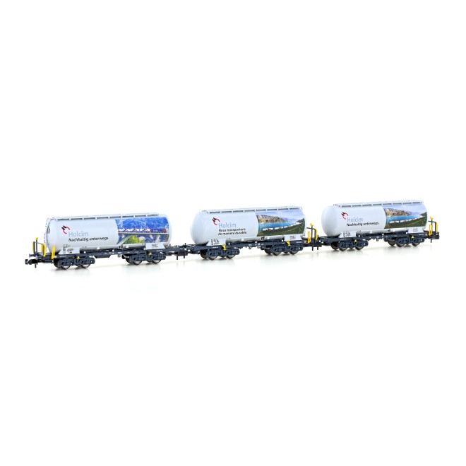 Hobbytrain H23493 - 3er Set Zementsilowagen Uacs Holcim, Ep.VI