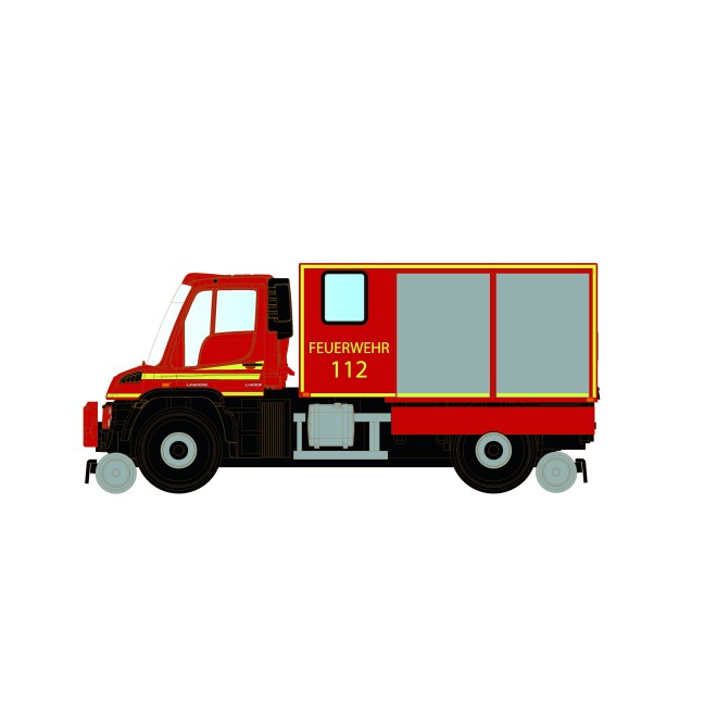 Hobbytrain H32303 - Zweiwege Unimog U423 Feuerwehr, Ep.VI, DC/DCC