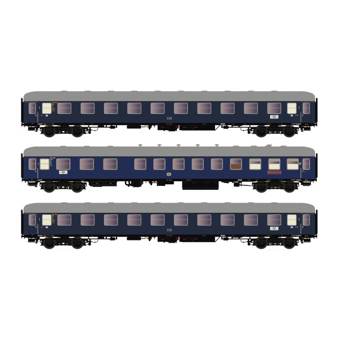 Hobbytrain H43047 - 3er Set Personenwagen DB, Ep.IIIb, F15/16 Sachsenross, AC