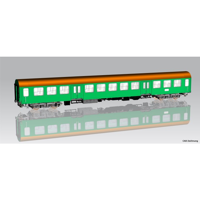 Piko 28002 - Halberstädter Mitteleinstiegswg. grün 2. Kl. br. Dach DR IV
