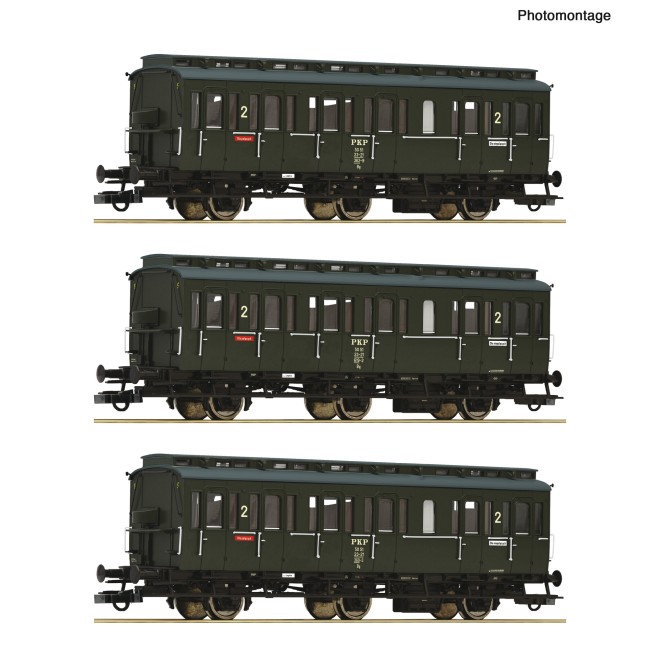 Roco 6200100 - 3er Set Abteilwag. PKP