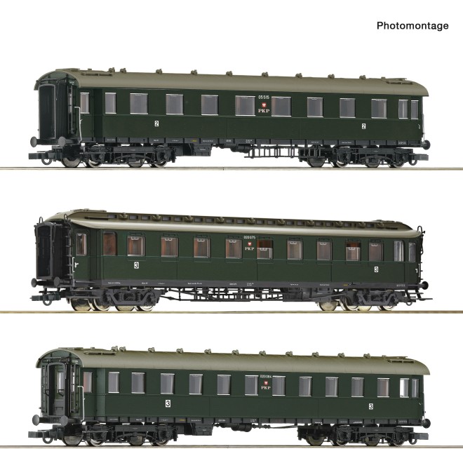 Roco 6200112 - 3er Set D-Zugwagen PKP