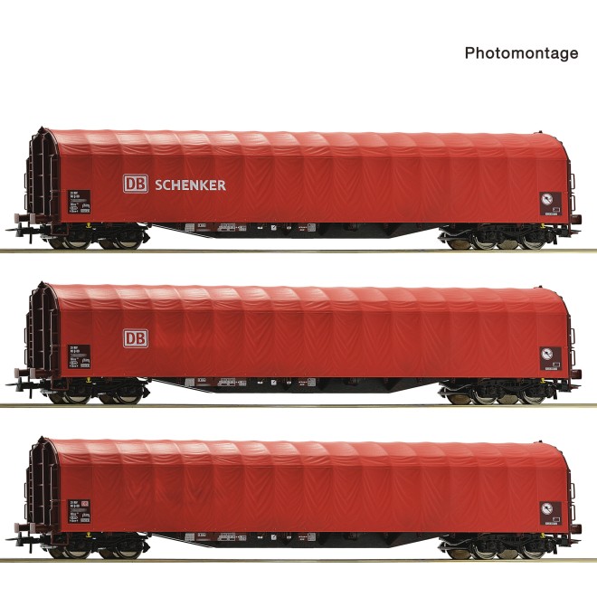 Roco 6600156 - 3er Set Schiebeplanenwag. DB-A