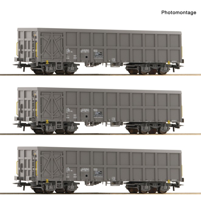 Roco 6600203 - 3er Set offene Gueterwag. SNCF