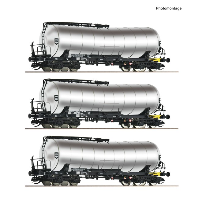 Roco 6680032 - 3er Set Knickkesselwagen Chrom DR „Spur TT“