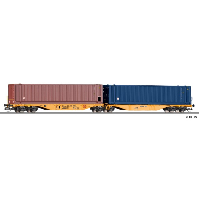 Tillig 18079 - Containertragwagen der WASCOSA