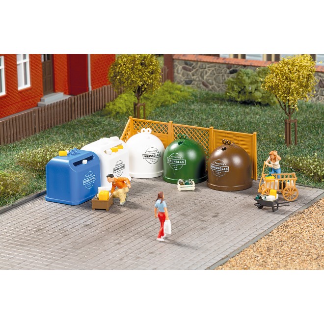 Auhagen 41695 - Recycling-Container mit Zubehör