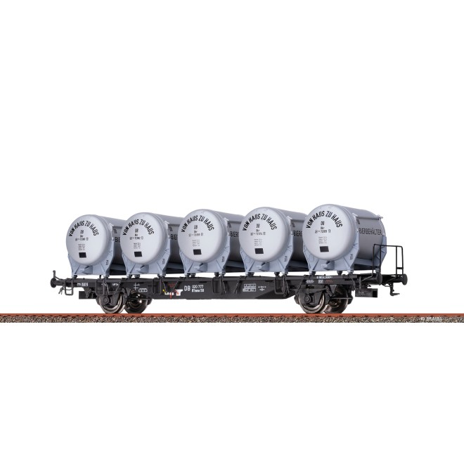 Brawa 49136 - Behältertragwagen BTmms58 DB, mit Dikr 602 "Von Haus zu Haus"
