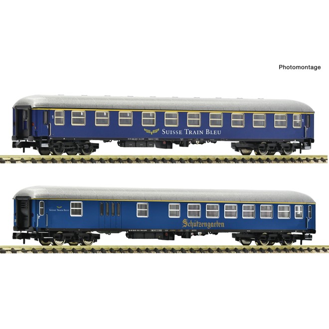 Fleischmann 6260083 - 2er Set Personenwagen Suisse Train Bleue