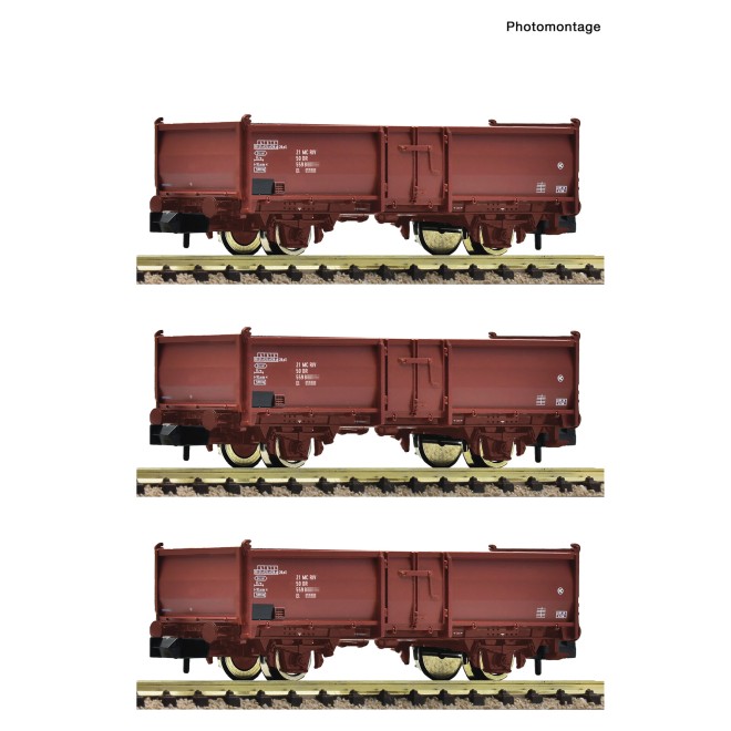 Fleischmann 6660158 - 3er Set offene Güterwagen DR