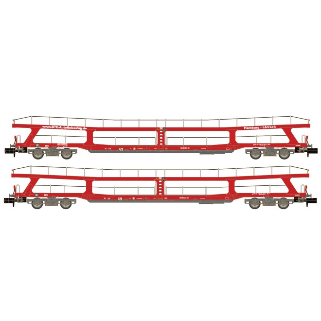 Hobbytrain H24621 - 2er Set Autotransportwagen DDm 915 BTE, Ep.VI