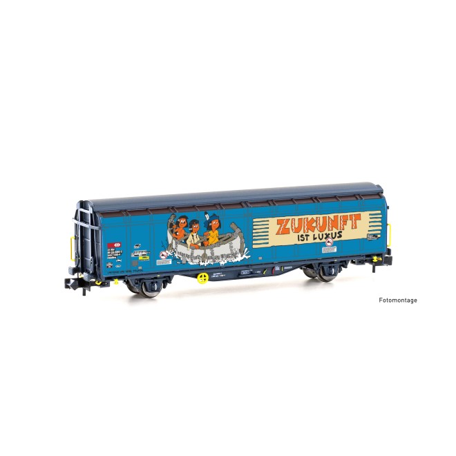 Hobbytrain H24670 - Schiebewandwagen Hbbillns SBB, Ep.VI Graffiti-Serie (8)