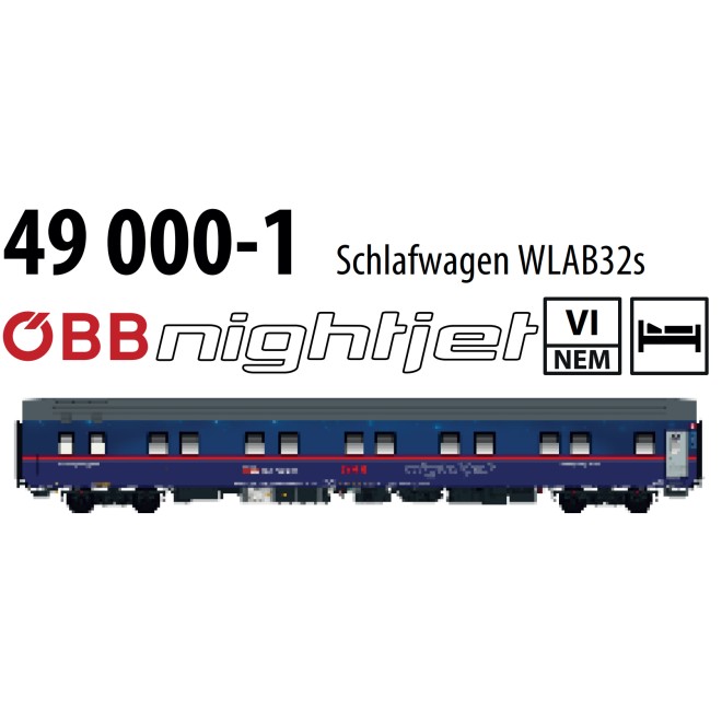 L. S. Models LS49000-1 - Schlafwagen WLABmz (WLAB32s) ÖBB/NJ, Ep.VI