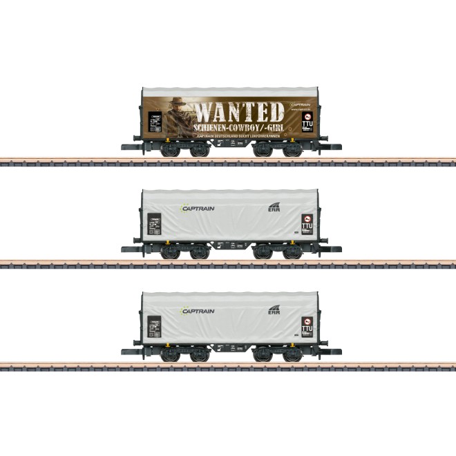 Märklin 86360 - Wagenset Schiebeplanenwagen Captrain