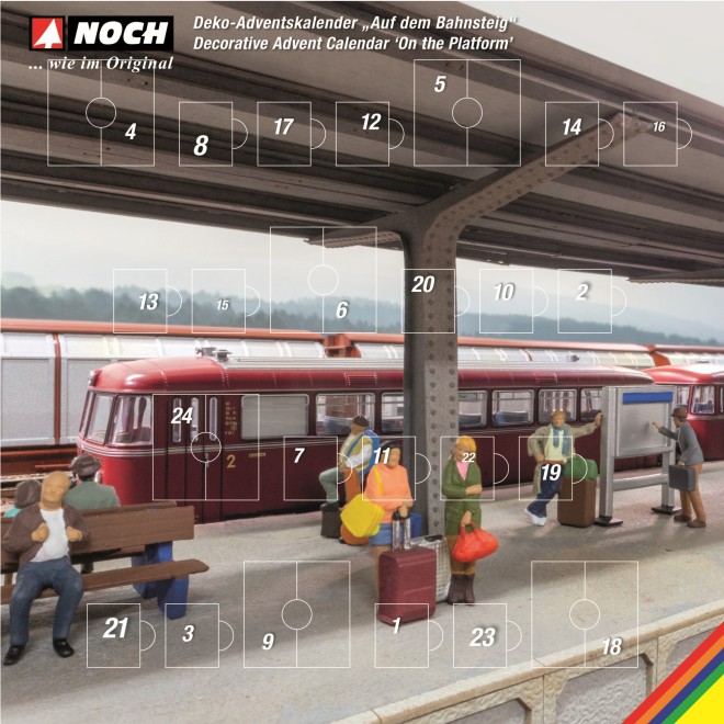 Noch 65593 - Deko-Adventskalender „Auf dem Bahnsteig“