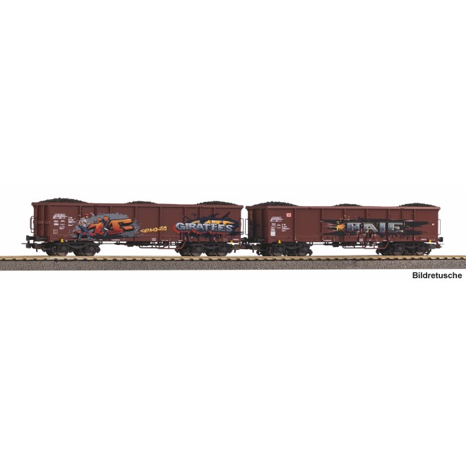 Piko 28338 - 2er Set Eaos DB AG Graffiti VI Ladung Kohle