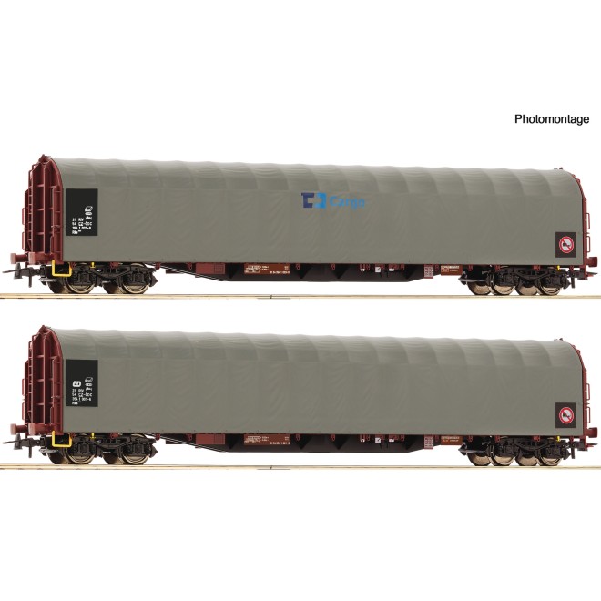 Roco 6600159 - 2er Set Schiebeplanenwag. CD C