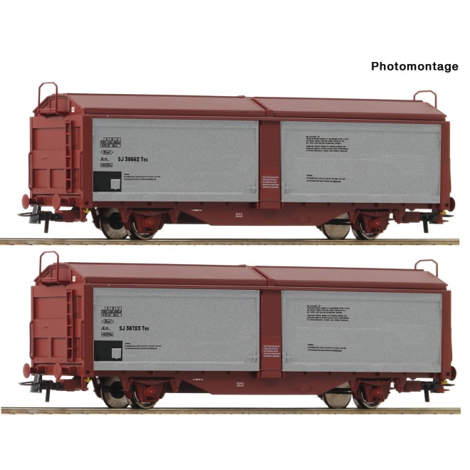 Roco 6600257 - 2er Set Schiebewand-/dachwagen SJ