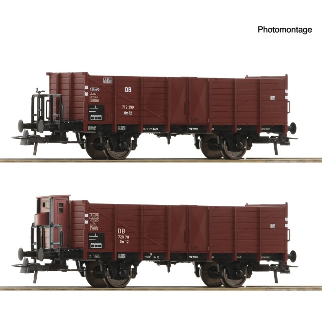 Roco 6600267 - 2er Set offene Güterwagen Omm 12 DB
