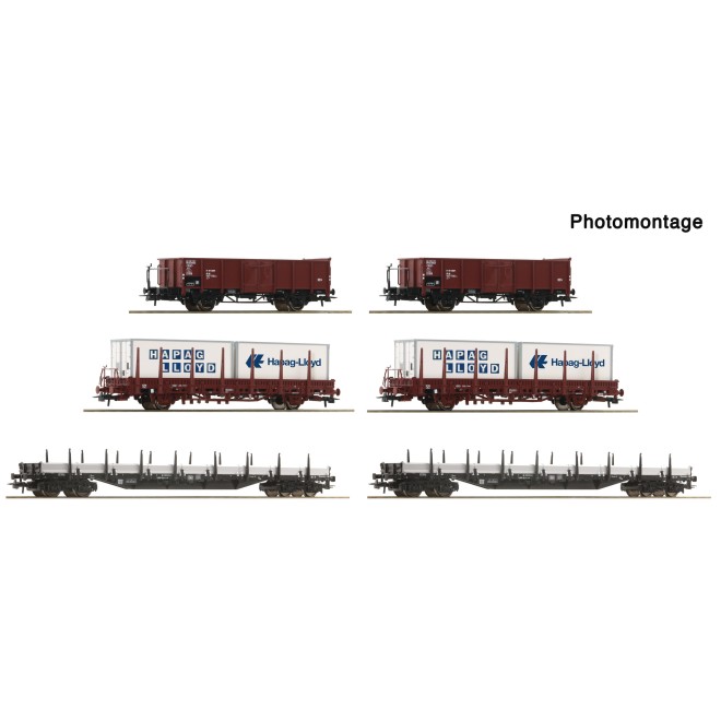 Roco 6600334 - 6er Display Rangierbahnhof offene Güterwagen