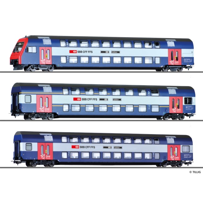 Tillig 70083 - Doppelstockwagenset der SBB