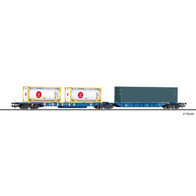 Tillig 77082 - Doppeltragwagen Sdggmrs 744 der Eisenbahn Gesellschaft Potsdam mbH (EGP)