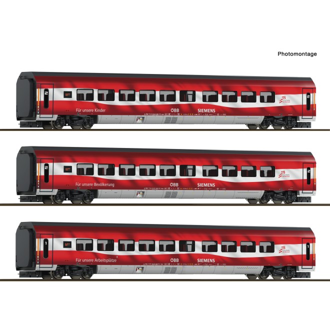Roco 6280097 - 3-tlg. Set 2: Railjet „175 Jahre Eisenbahnen in Österreich“, ÖBB