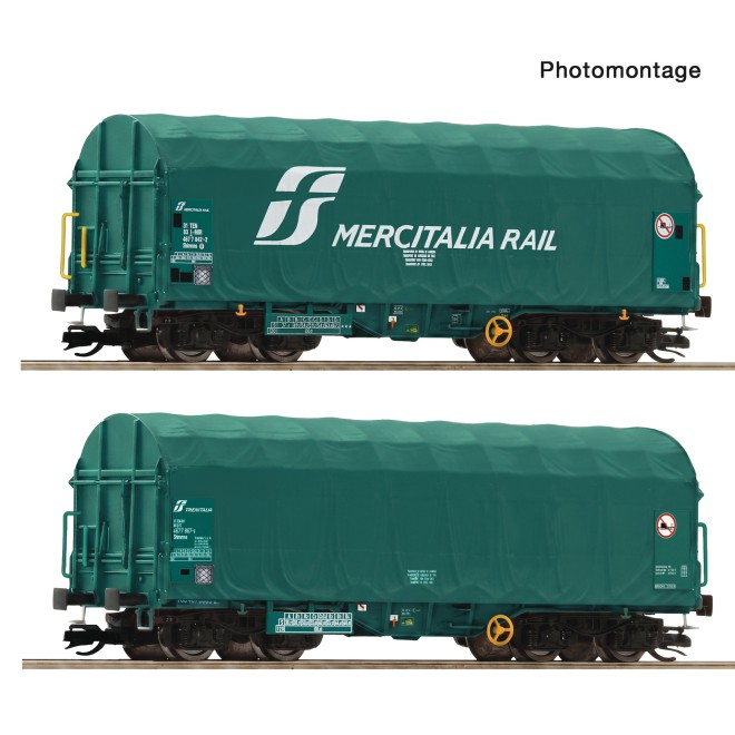 Roco 6680059 - 2-tlg. Set: Schiebeplanenwagen, Mercitalia Rail